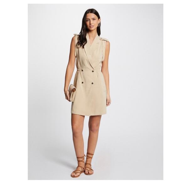 Tower Hill Collection Green 100% Silk Double-Breasted Sleeveless Blazer Dress 12 - Picture 15 of 16